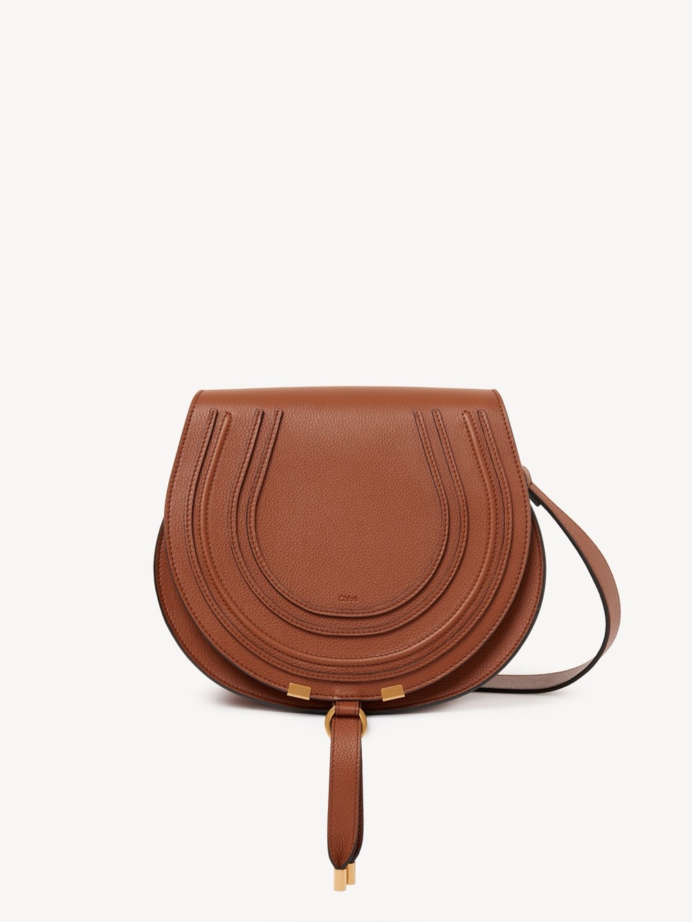 Chloe Marcie Leather Medium Crossbody Bag - Tan